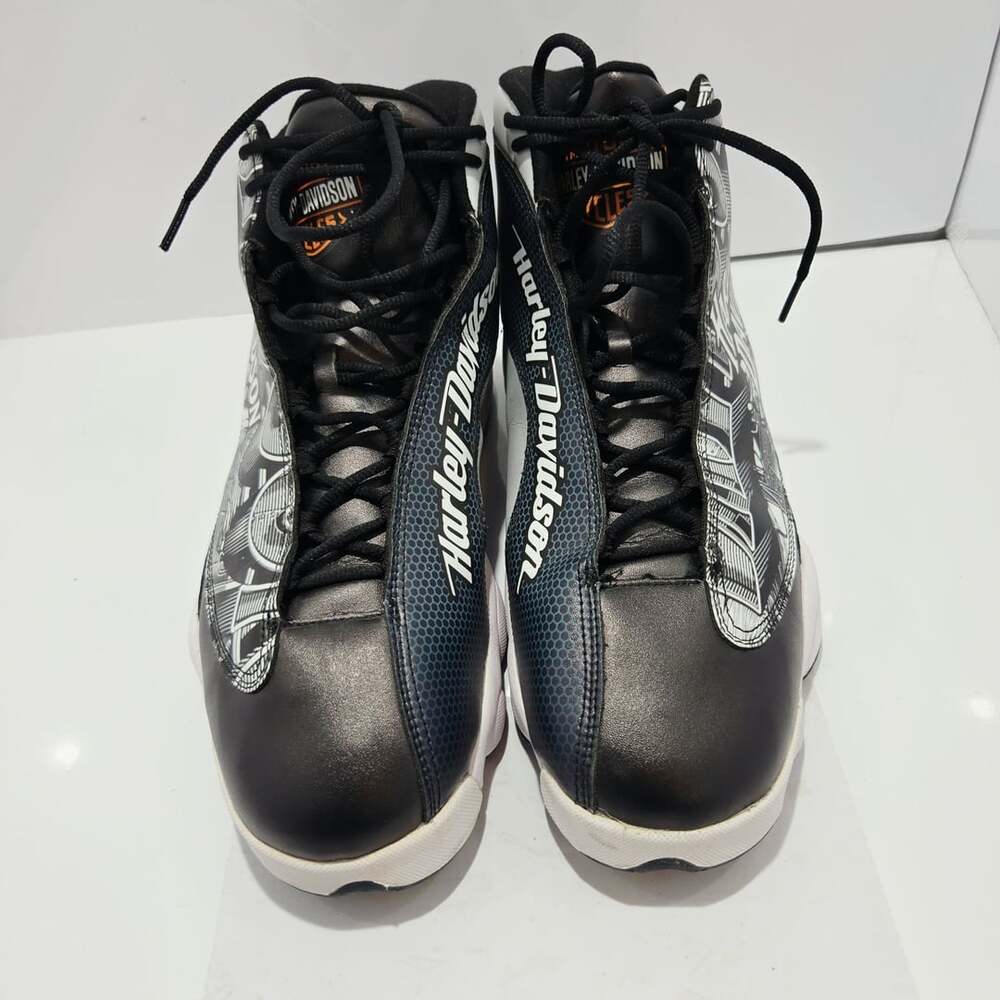 Harley-Davidson Men's High Top Sneaker Shoes Black White Graphic